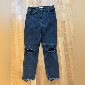 Barely worn size 6 Abercrombie black ripped jeans